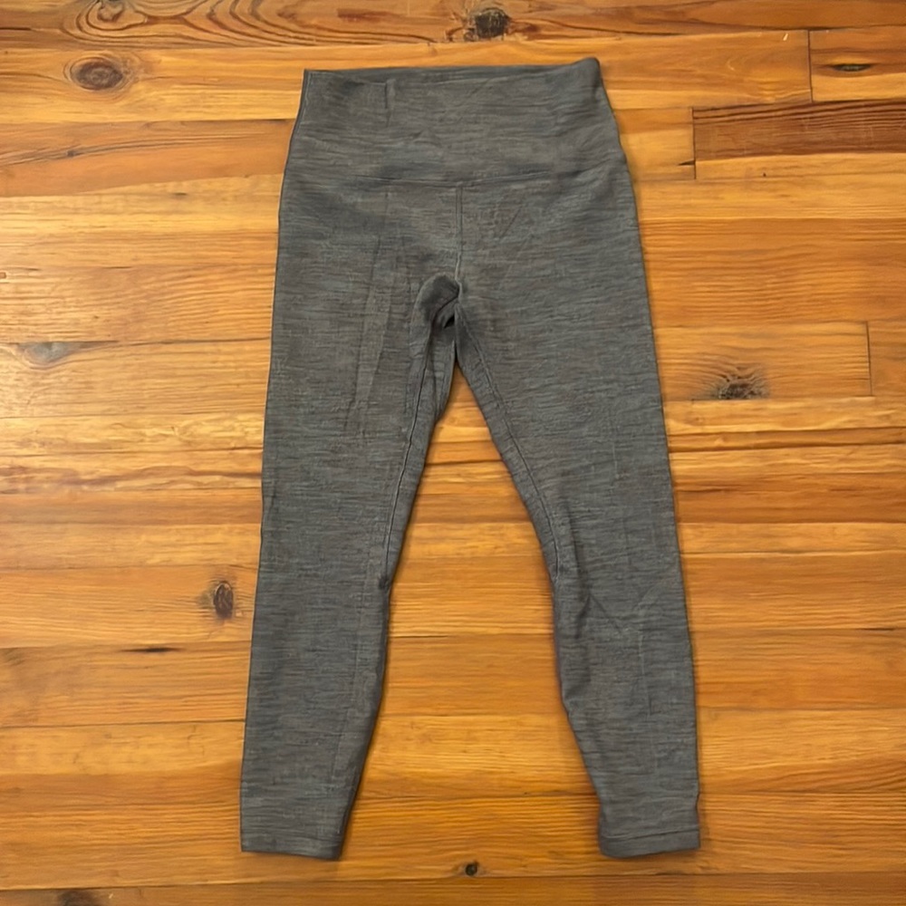 Lululemon Align Heathered Graphite Gray High Rise Footless Leggings Womens 8